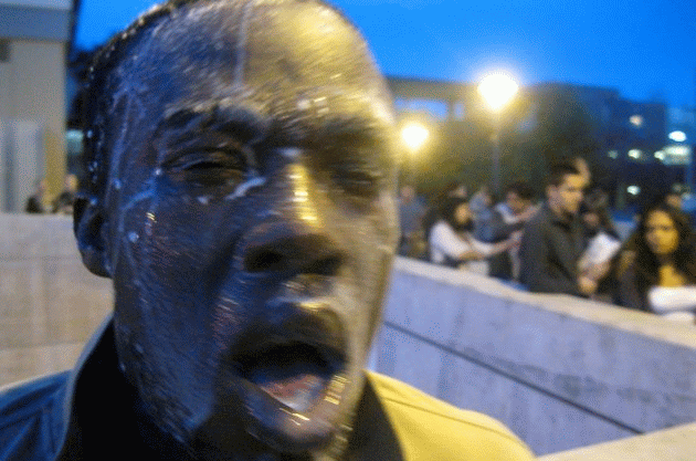 Student pepper sprayed during a protest on April 3, 2012, at Santa Monica College.

Forum trolls and photoshoppers, get to work!!