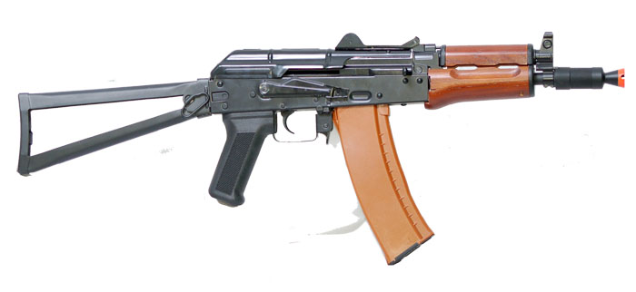 This Is A Airsoft Version Of An AK-74u... Standard Colors... 2x Smaller Than An AK-47... But Same Strength... Or Even Stronger... Enjoy The Photo... ;)