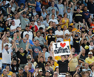 Picture of the crowd for a Pittsburgh Pirates baseball game. The owner of the Pirates name is Bob Nutting