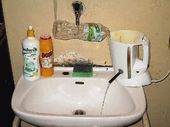These people needed hot water, so they ghetto-fied their sink.