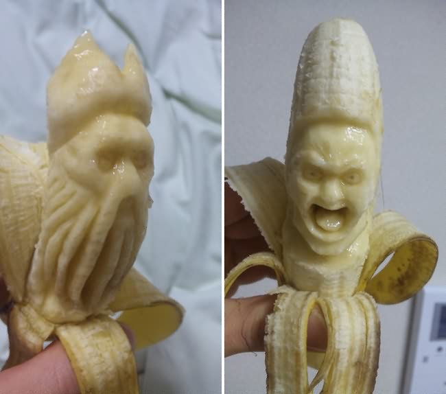 Creepy Sculptures Carved From Bananas...!!!