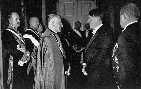 Pope Pio XII meets with Hitler.