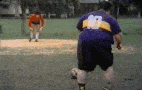 fat guy playing soccer gif