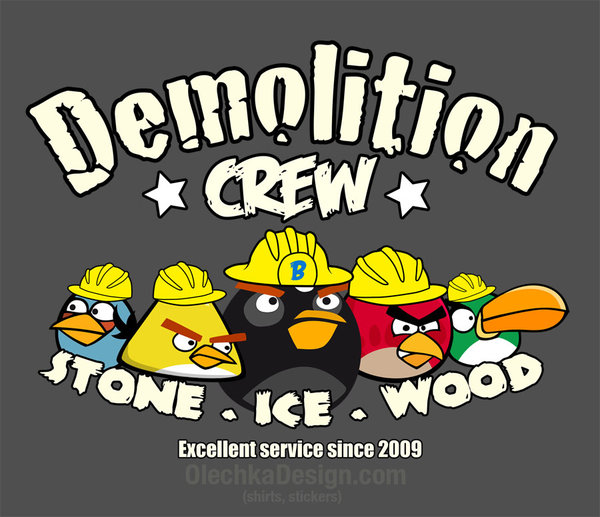 cartoon - Demolitio Crew One. Ice. Excellent service since 2009 shirts, stickers