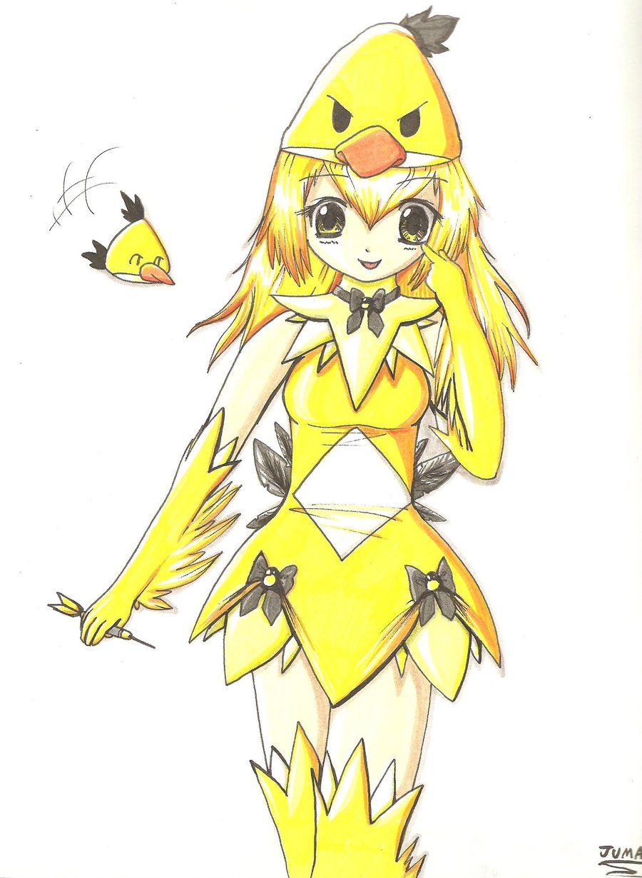 angry birds yellow bird girl - Juma