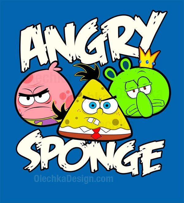 cartoon - Angry Sponge OlechkaDesign.com