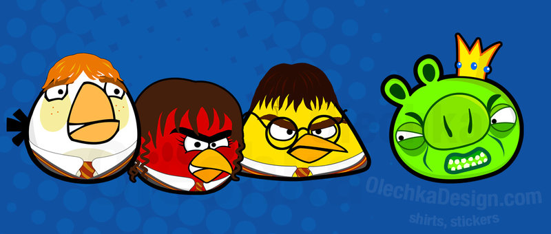 angry birds harry potter - shirts, stickers