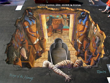 3d street painting - For Emma. Joe Alice & Clyde TiStore 2008 Excipe of the pefunny