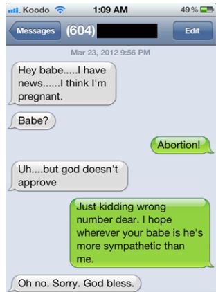 Wrong Number (texts)