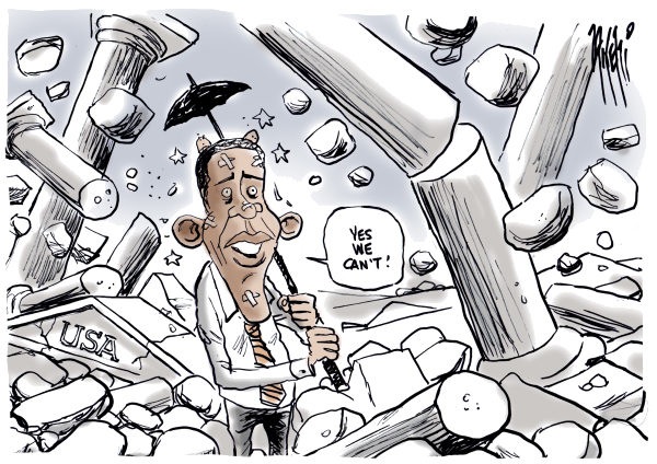 Funny Obama Cartoon about the USA Economic Crash