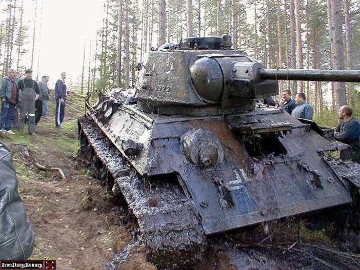 This is a World War 2 German Tank in a Bog