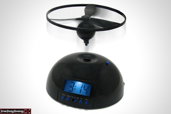 Flying Alarm Clock - The top flies off and you must put it back to stop the alarm