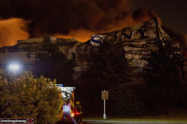 Sony Distribution Center #1 - Firefighters battle a massive blaze at the Sony distribution centre in Waltham Abbey.