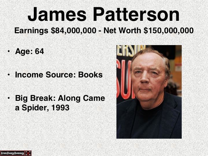 ladies toilet sign - James Patterson Earnings $84,000,000 Net Worth $150,000,000 Age 64 Income Source Books Big Break Along Came a Spider, 1993 Iron Davy Bonnes