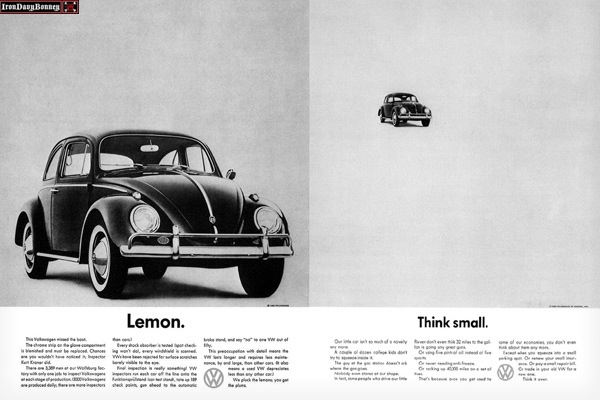 Think Small Campaign by Volkswagen - Year Introduced: 1959 
