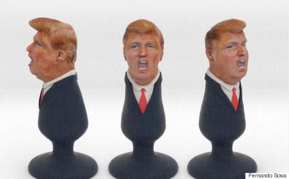 Artist Fernando Sosa, FL, Immortalizes The Chump With a Vibrating Mouth Butt Plug. Come N Get 'em Homo Conservatives. They're Selling Fast.