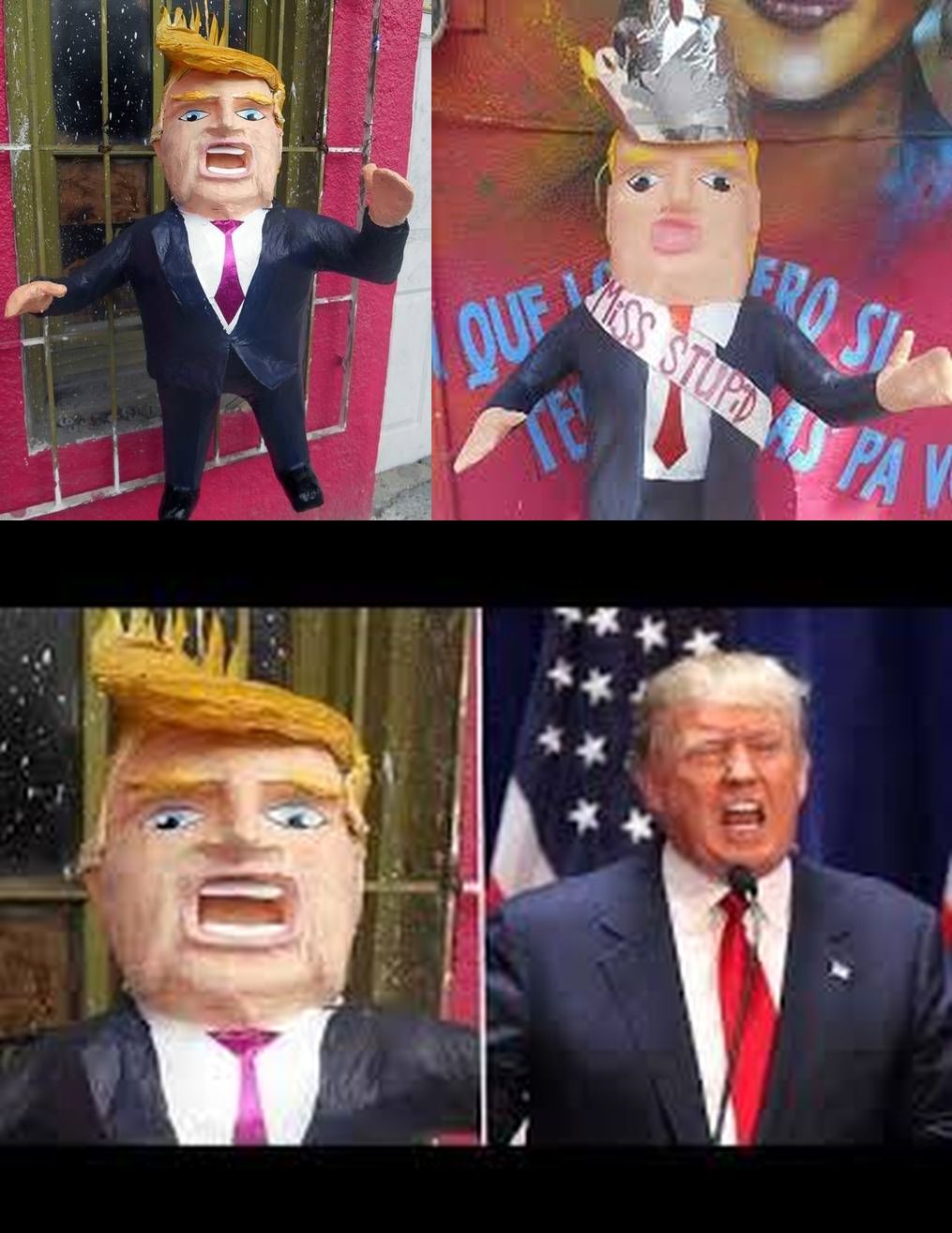 Have the best fun beating the crap out of Trump. The candy he promises is not there, only hot air bullshit. Yes the pinata is real. Google 'Trump pinata'. Have fun. Upload your beat to shit pinata for us to see. We need a good laugh.