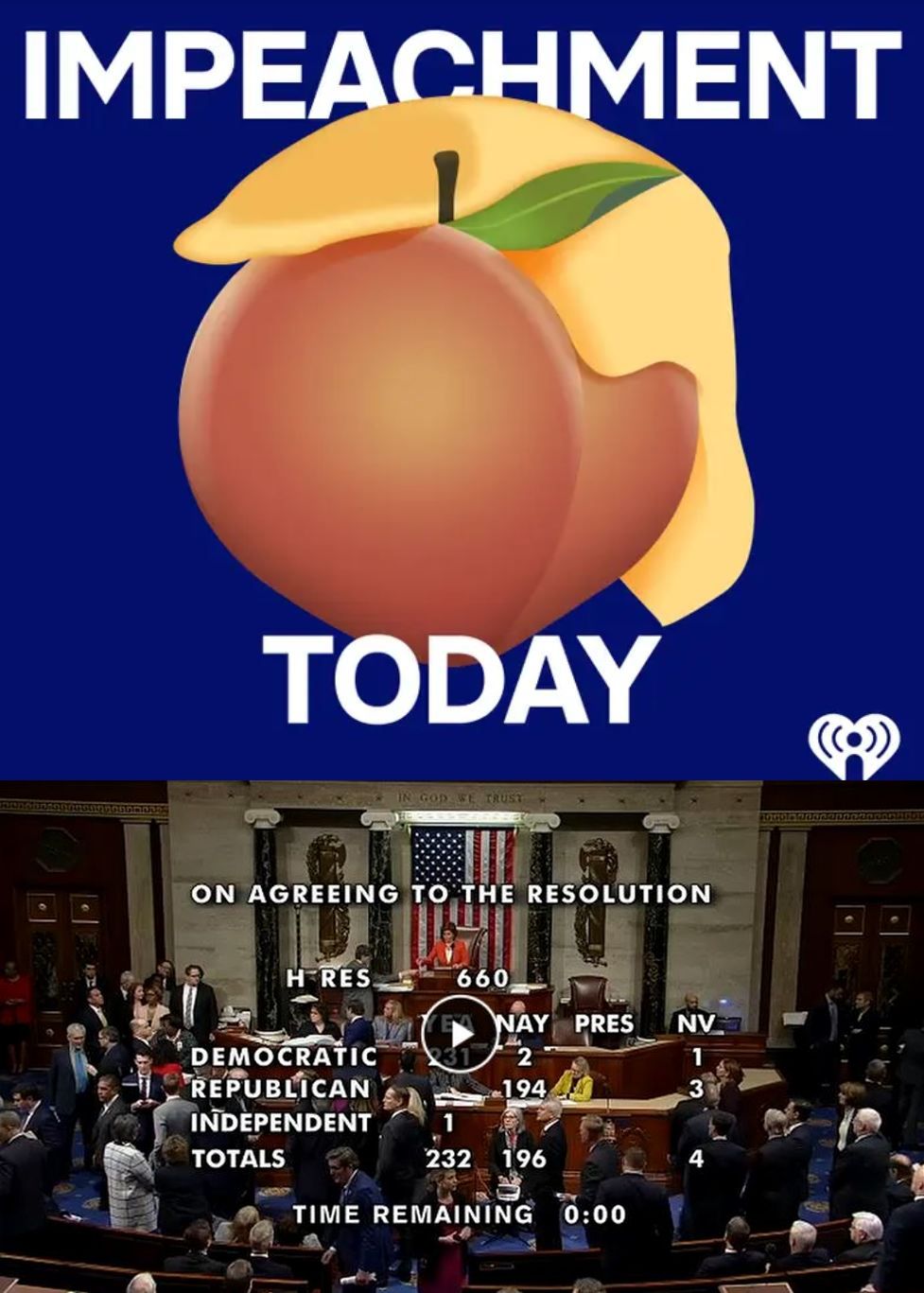 A divided House voted YES on the next impeachment step clearing way for nationally televised hearings in mid-November. It also allows Drumpf the right to participate in the latter stage of the proceedings unless he tries to block witnesses from testifying - which we know he will do.