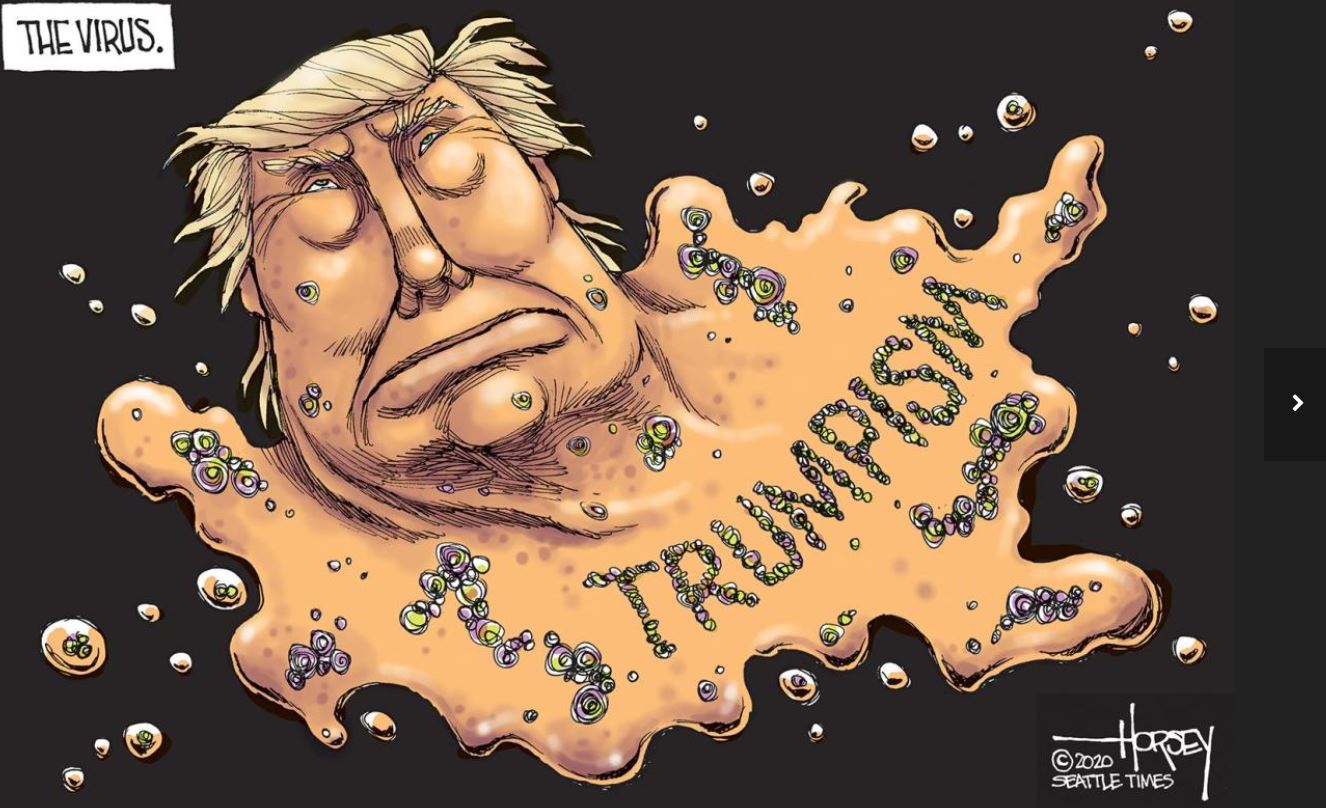 cartoon - The Virus. o 9 albogen o o QlDocs Trumpismas 2020 Seattle Times