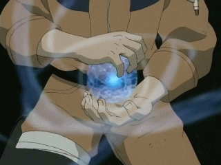 Cool picture of one of naruto first rasengans 