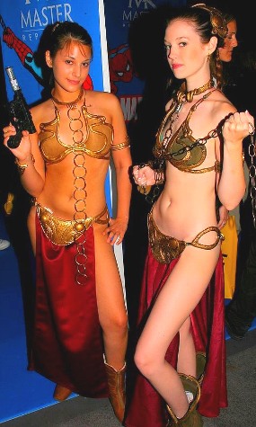 Girl In Princess Leia Slave Costume