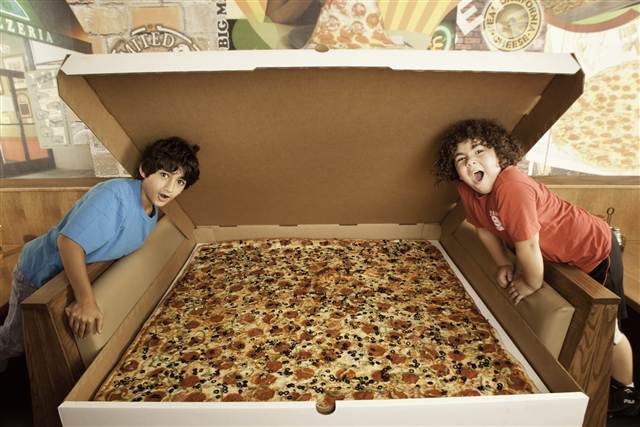 Largest commercially available pizza 4 foot 6 inches at 199.99 plus tax
