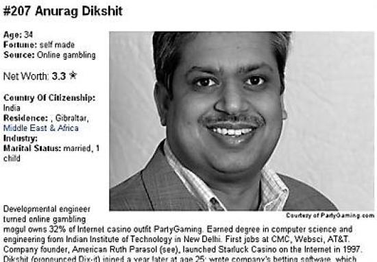 funny name anurag dikshit - Anurag Dikshit Age 34 Fortune self made Source Online gambling Net Worth 3.3 % Country of Citizenship India Residence, Gibraltar, Middle East & Africa Industry Marital Status married, 1 child Developmental engineer turned onlin