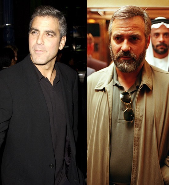 George Clooney in Syriana 2005Put on somewhere between 30 to 35 pounds in a month by gorging on a pasta-heavy diet.