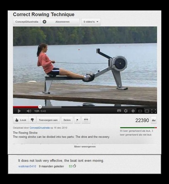 youtube comment ergometer gif - Correct Rowing Technique Concept2Australia Abonneren 5 video's Leuk Toevoegen aan Delen 22390 hit Geupload door Concept Australia op The Rowing Stroke The rowing stroke can be divided into two parts. The drive and the recov