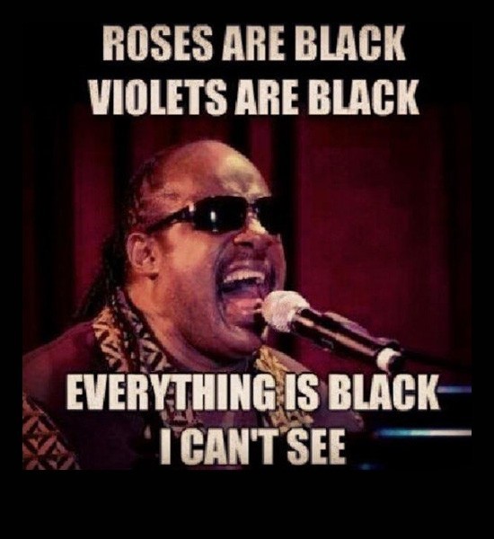 stevie wonder funny - Roses Are Black Violets Are Black Everything Is Black "I Can'T See