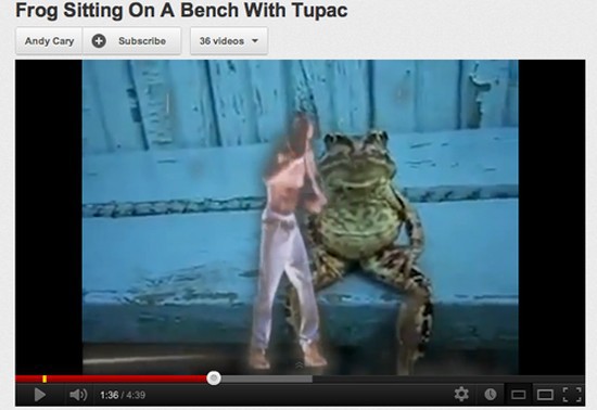 youtube video - Frog Sitting On A Bench With Tupac Andy Cary Subscribe 36 videos
