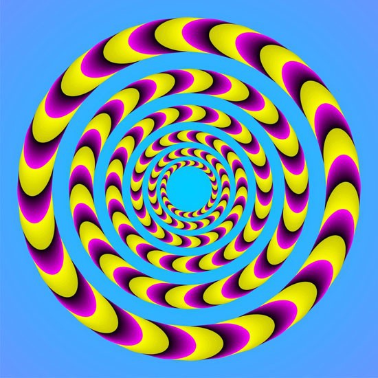 Kitaoka Optical IllusionsThe lines appear to be moving deeper into the center of the page