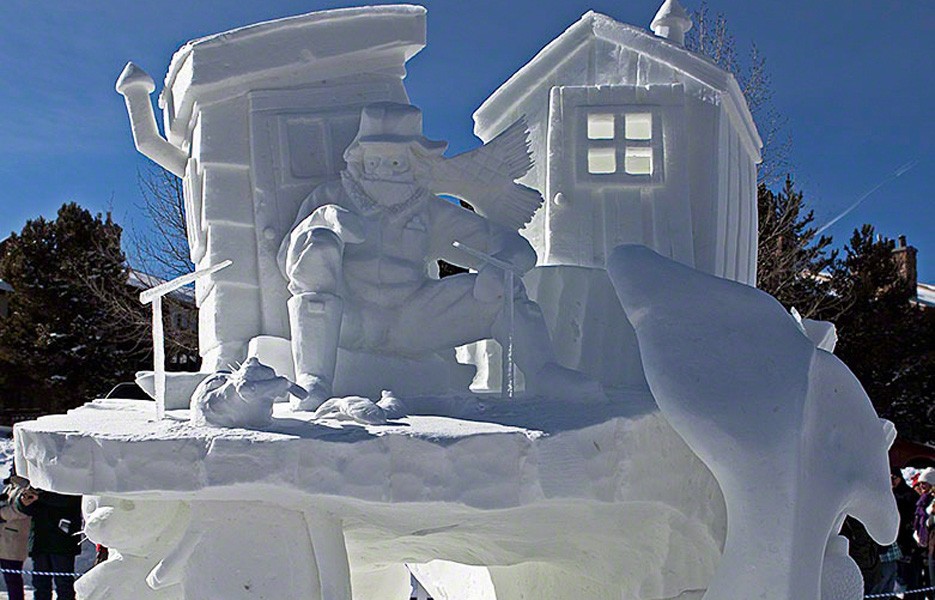 A sculpture at the International Snow Sculpture Championships in Breckenridge, Co.