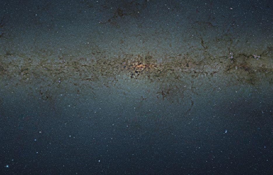 This incredible image of the central parts of the Milky Way was created by combining thousands of individual images from ESO's VISTA survey telescope into a single monumental mosaic