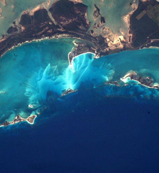 "It's hard to believe the colours of the Bahamas from space."
