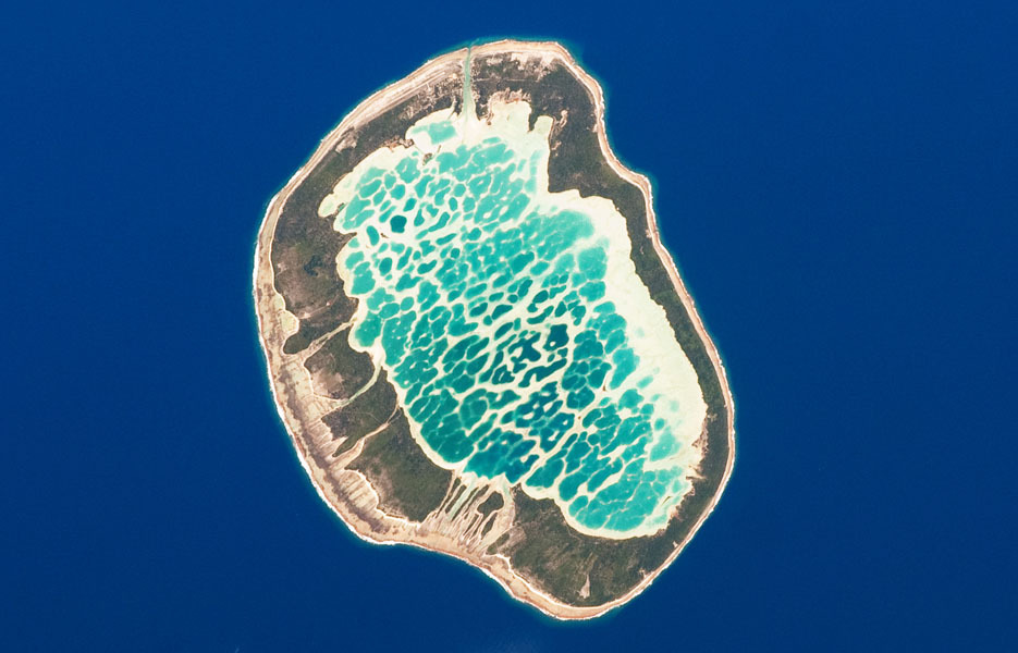 Mataiva Atoll in French Polynesia is part of the Tuamotu Archipelago -- the largest chains of atolls in the world.
