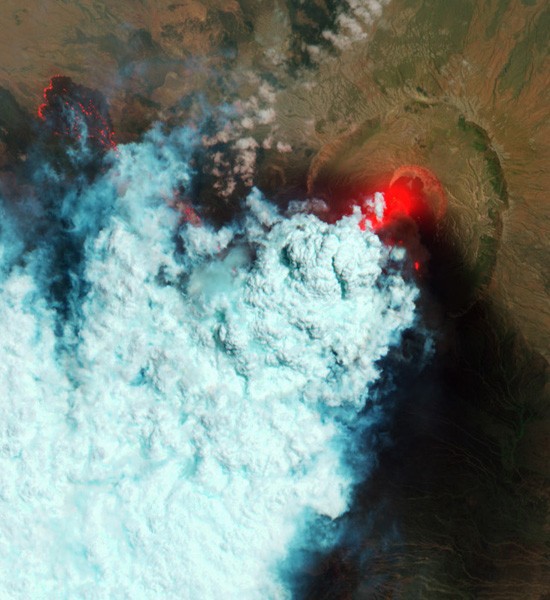 This volcano began erupting, with emissions spreading over East Africa and the Middle East