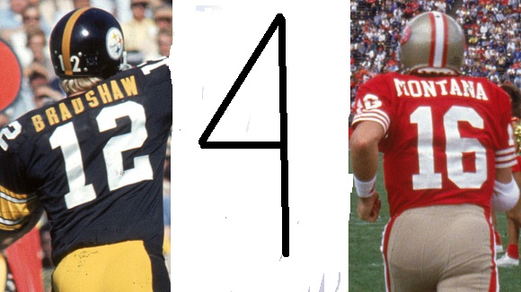 QB fact:  Joe Montana and Terry Bradshaw are the only 4 time Super Bowl winners. Without a loss to boot.