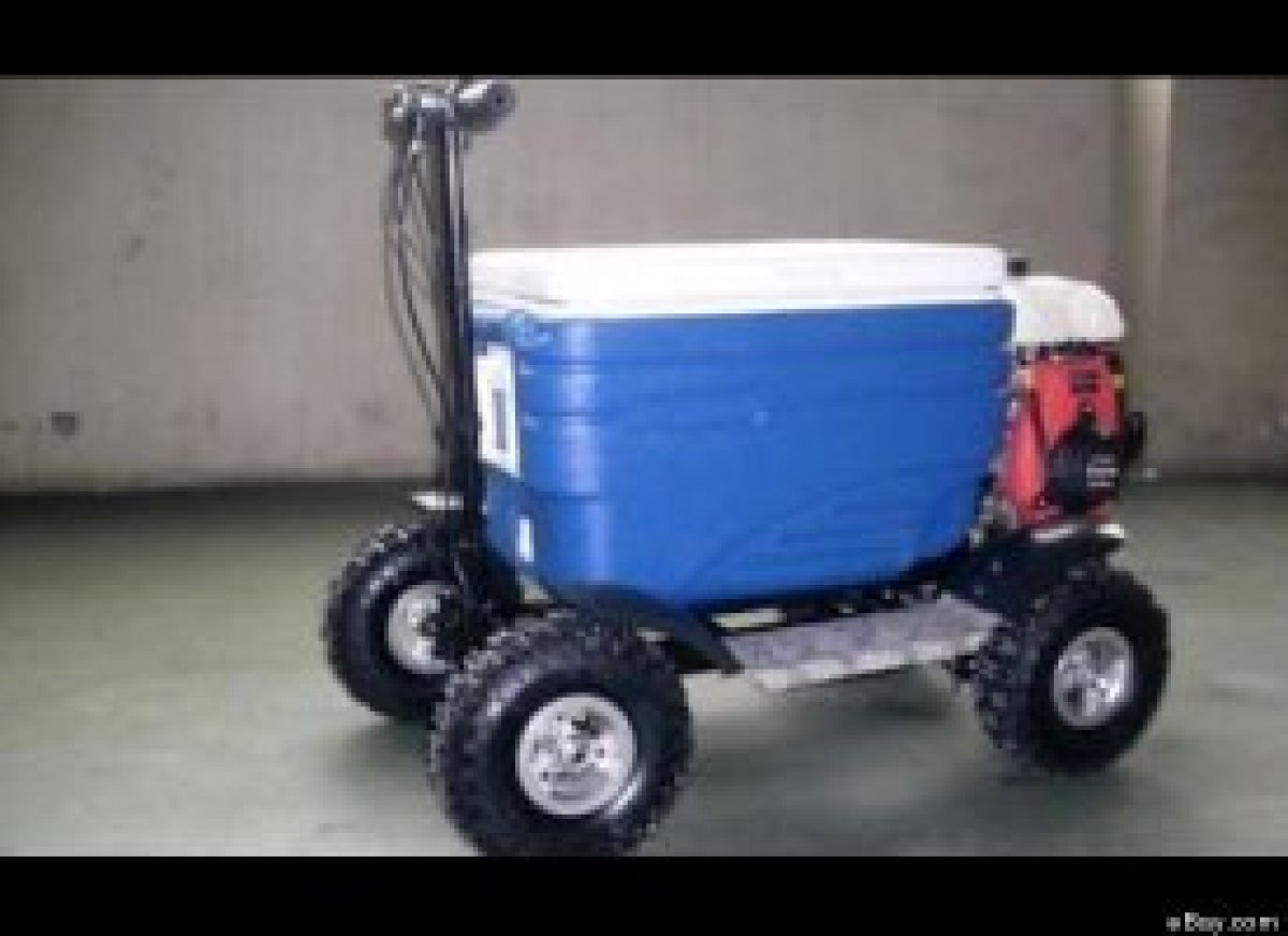 An Australian man caught driving a motorized cooler box through a beachside resort town appeared in court charged with drunk driving,