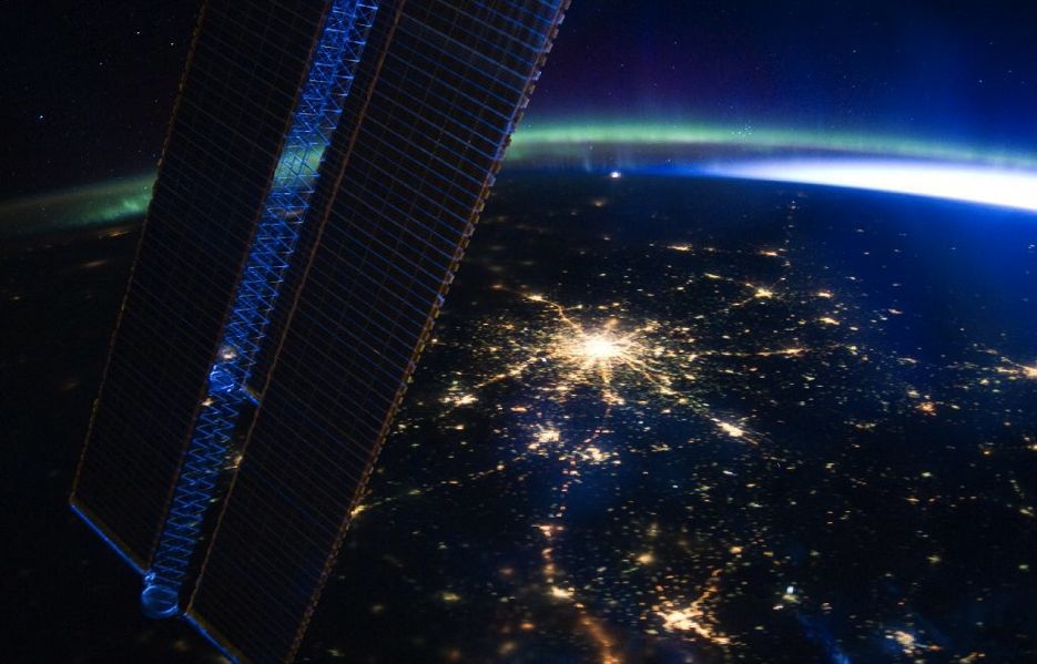 The crew aboard the International Space Station captured this extraordinary nighttime image from space while overlooking Moscow