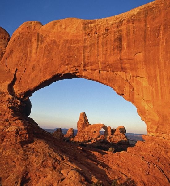 The natural arches in Arches National Park, Utah, from the loop trail at Devil's Garden.