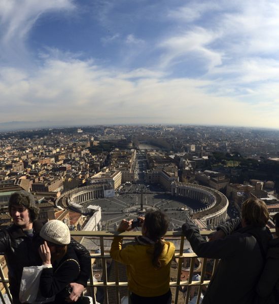 Rome's skyline and the Vatican from the dome of St. Peter's Basilica.