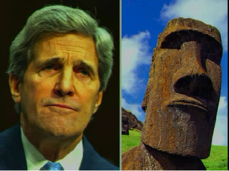 John Kerry Easter Island Statue