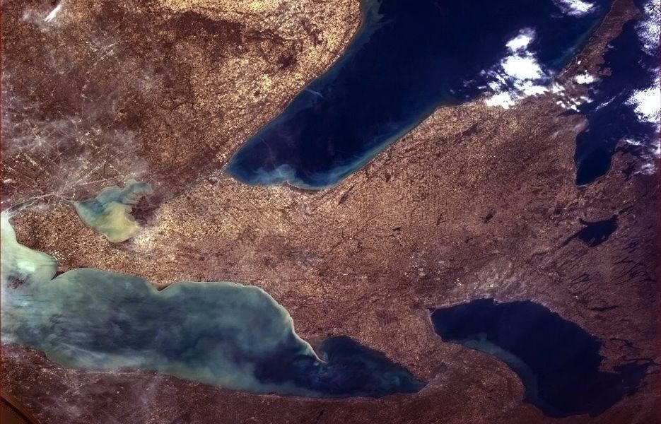 Astronaut Chris Hadfield tweeted this photo of the Great Lakes from the International Space Station on May 5.