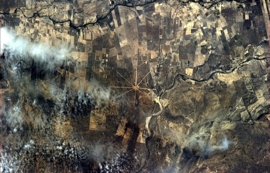 Astronaut Chris Hadfield tweeted this photo from the International Space Station, writing, "A view over central Mexico - just in time for Cinco de Mayo.
