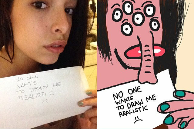People Take Selfies Other People Draw Them
