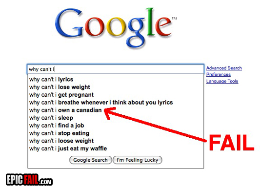 google search fails