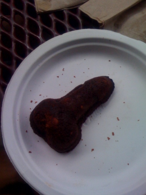 A friend at my school received a batch of penis shaped brownies, and here is a picture of one of them! lol