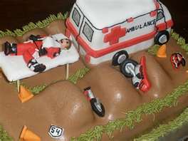 this is a wonderful cake after a good wreck on the motocross track