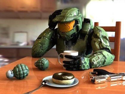 Master Chief after a hard day of kicking ass!